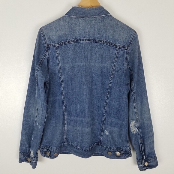 J Brand Jeans Darci Distressed Denim Jacket Sinful S/M - Picture 2 of 13
